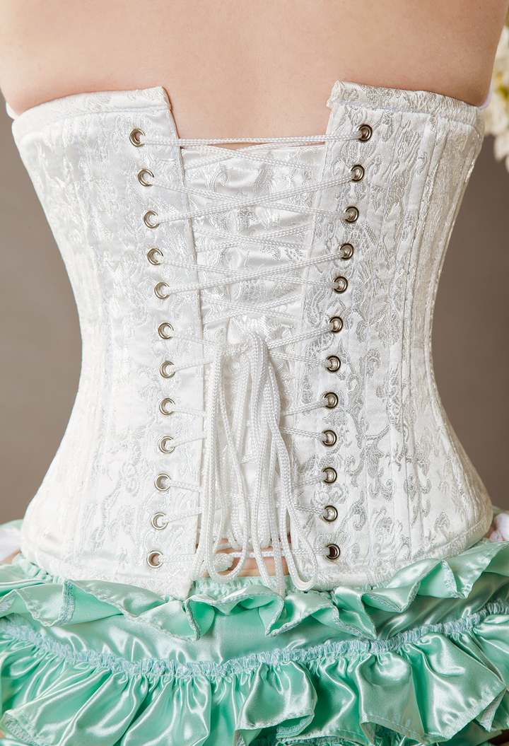 Parachute cord corset laces in white