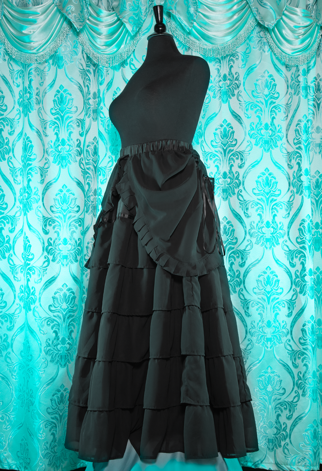 Raven Bustle Skirt in black side