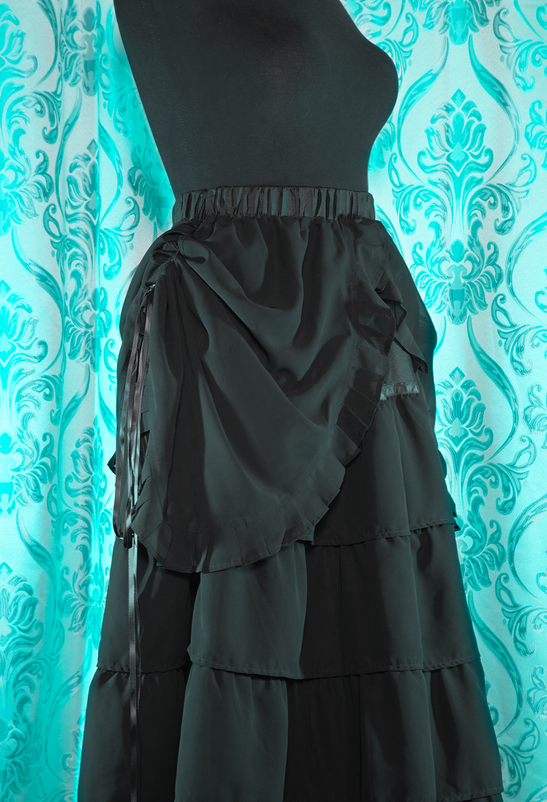 Raven Bustle Skirt in black side
