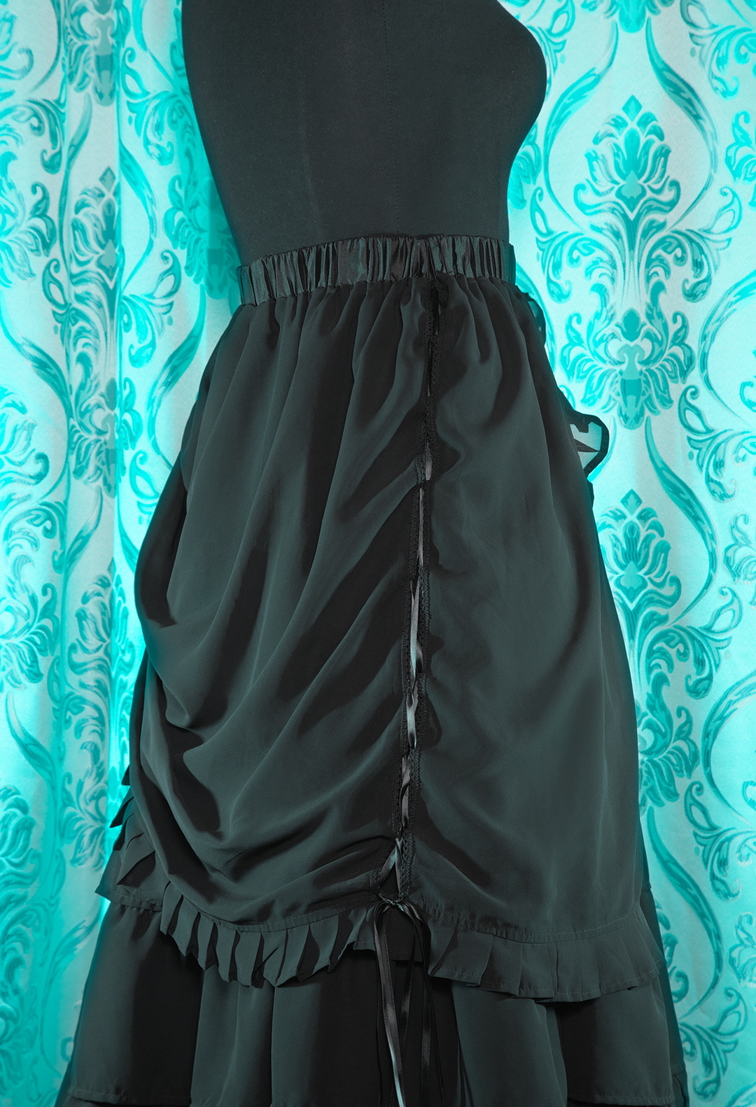 Raven Bustle Skirt in black side
