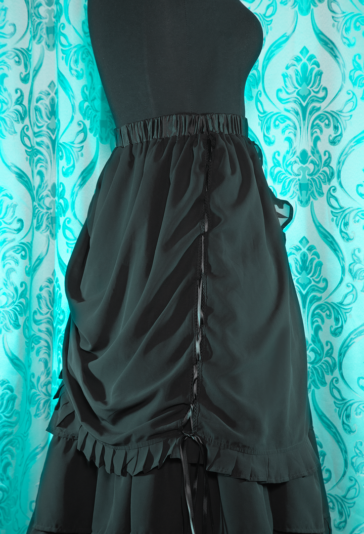 Raven Bustle Skirt in black side
