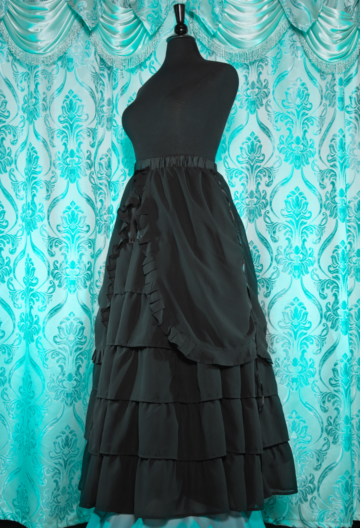 Raven Bustle Skirt in black side