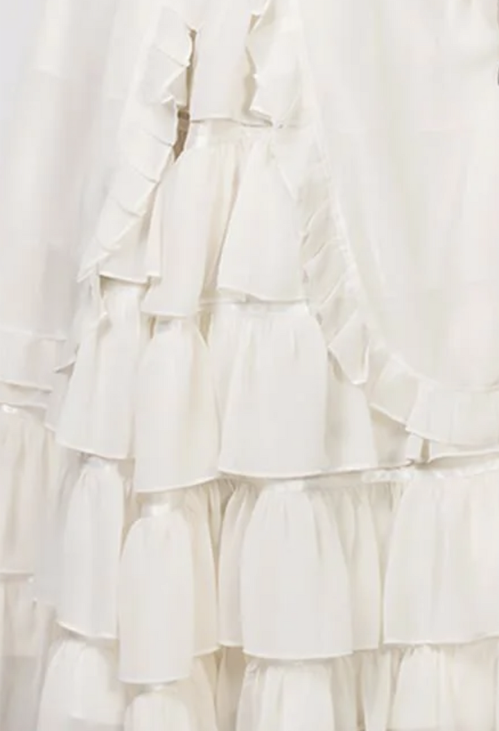 Raven Bustle Skirt in cream